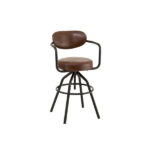 bar-chair-rotatable-brown-metal-pu