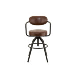 bar-chair-rotatable-brown-metal-pu