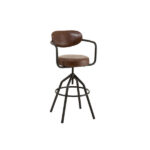 bar-chair-rotatable-brown-metal-pu