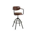 bar-chair-rotatable-brown-metal-pu