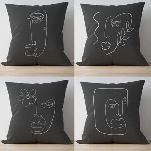 BOHORIA® Set of 4 Cushion Cover (Line Art)
